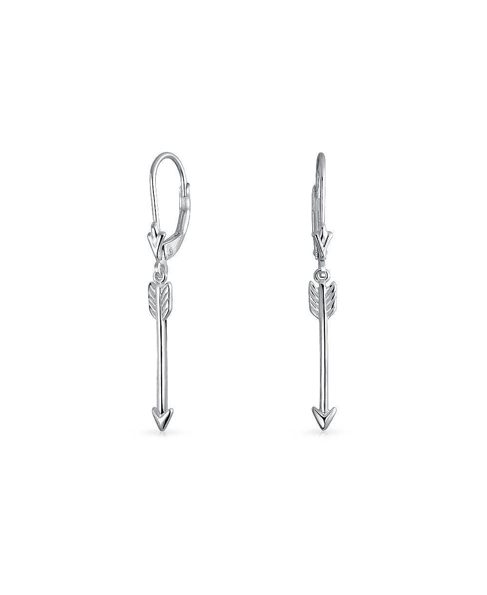 Серьги Bling Jewelry Minimalist Romantic Cupid Arrow Dangle Leverback Sterling Silver