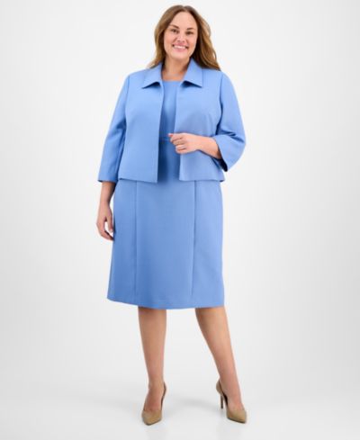 Костюм Le Suit Plus Size Cropped Open-Front Jacket & Empire-Seamed Sheath 2 Piece Dress