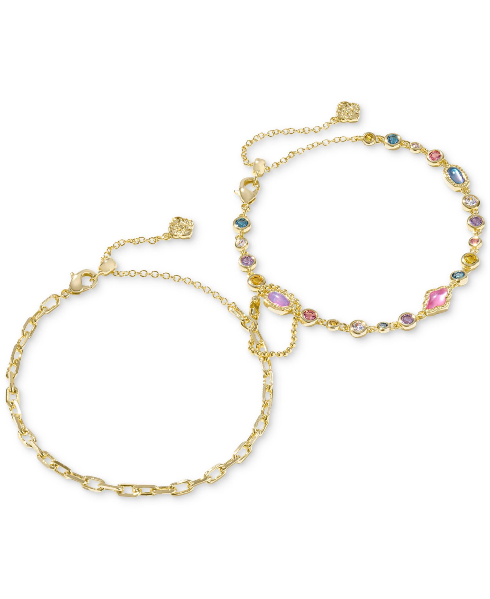 Kendra Scott 14k Gold-Plated 2-Pc. Set Mixed Stone & Link Bracelets