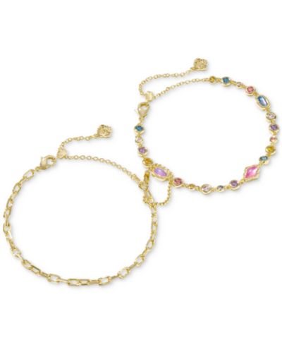 Kendra Scott 14k Gold-Plated 2-Pc. Set Mixed Stone & Link Bracelets