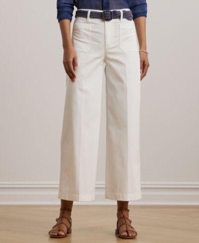 Lauren Ralph Lauren Petite Stretch Chino Wide-Leg Cropped Pants
