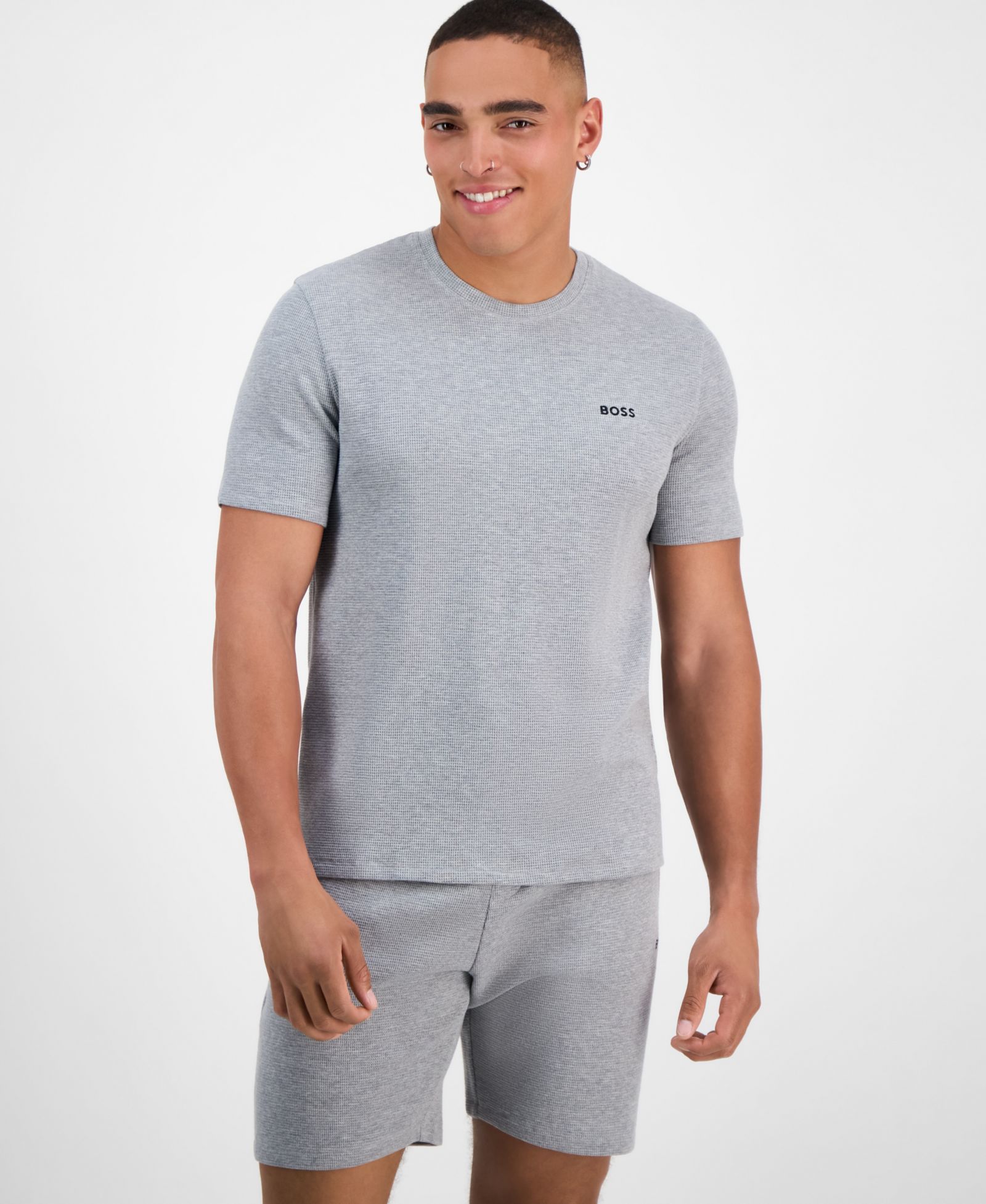 BOSS by Hugo Boss Men's Waffle-Knit Sleep T-Shirt