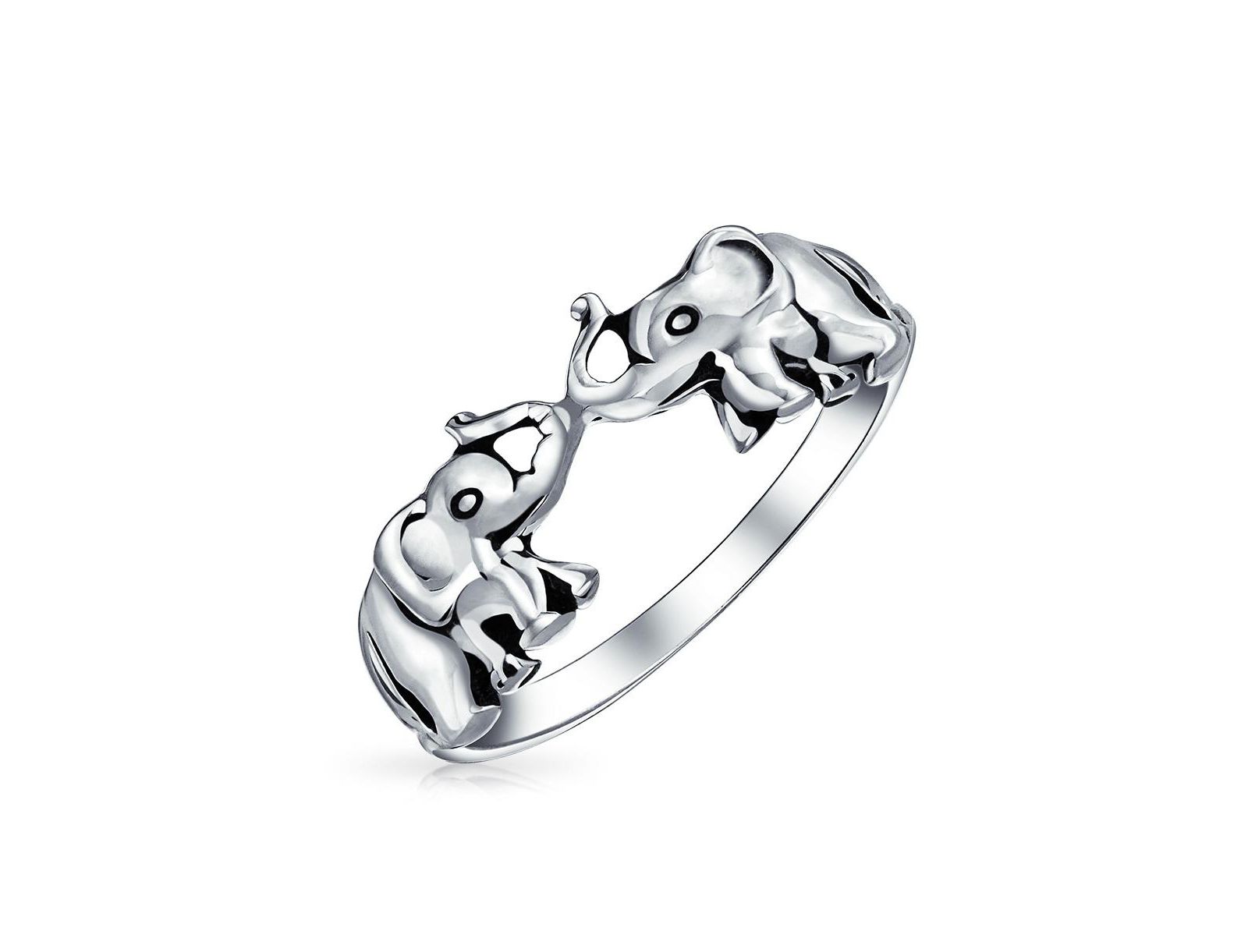 Bling Jewelry кольцо с поцелуем слона, серебро .925