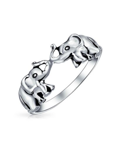 Bling Jewelry кольцо с поцелуем слона, серебро .925
