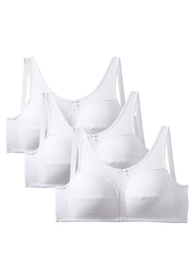 Comfort Choice Women's 3-Pack Wireless Light Support Cotton Bra