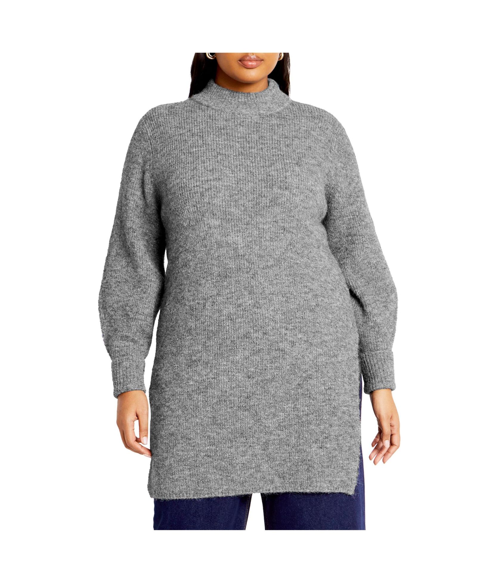 CITY CHIC Plus Size Longline Split Sweater