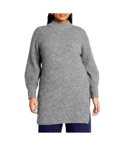 CITY CHIC Plus Size длинный свитер с разрезом