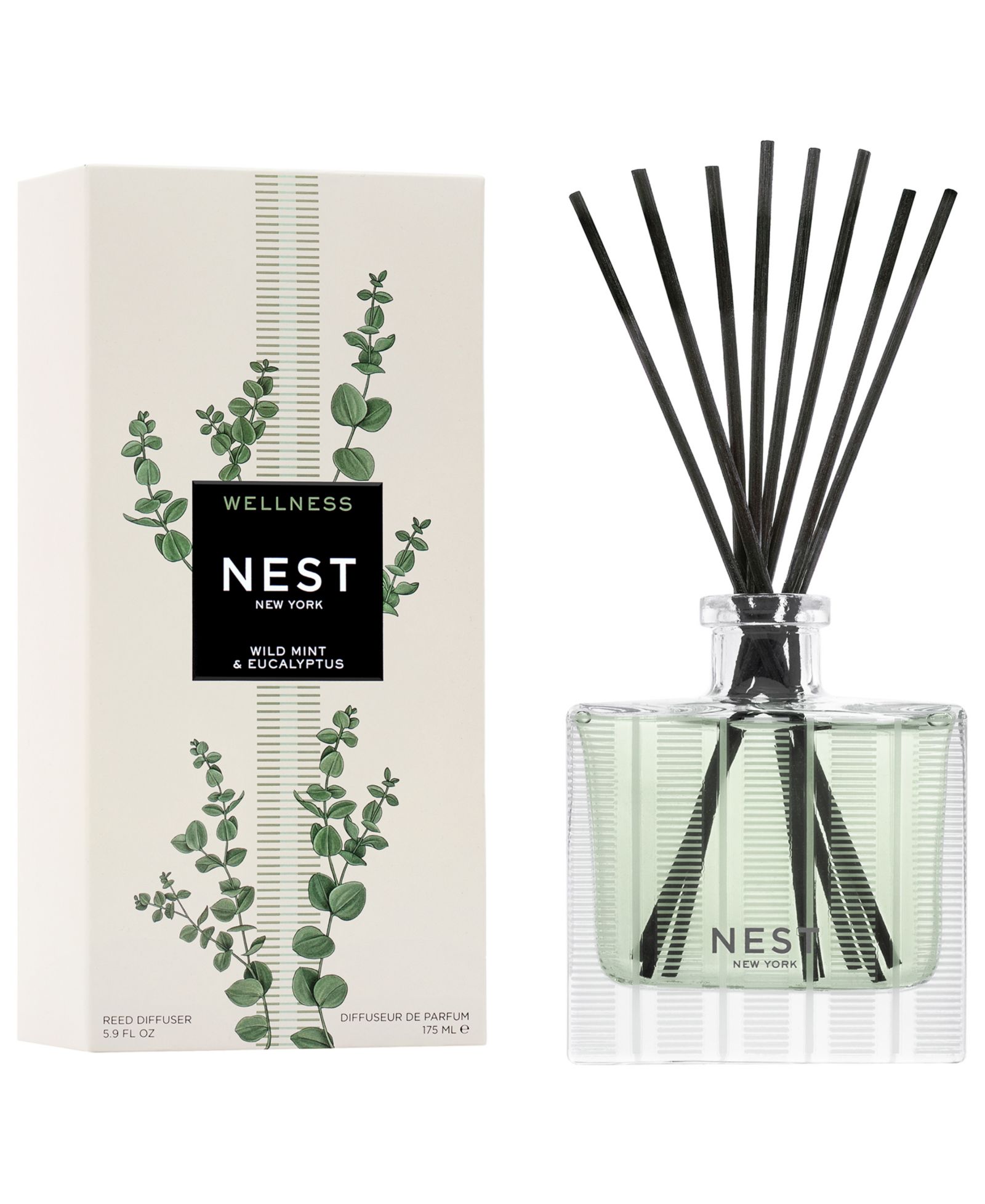 NEST New York Wild Mint & Eucalyptus Reed Diffuser, 5.9 oz.