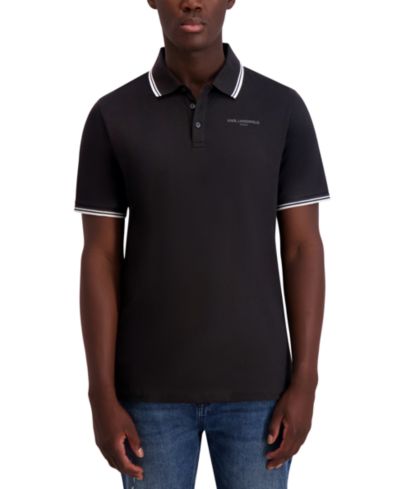 KARL LAGERFELD PARIS Men's Regular-Fit Tipped Polo Shirt
