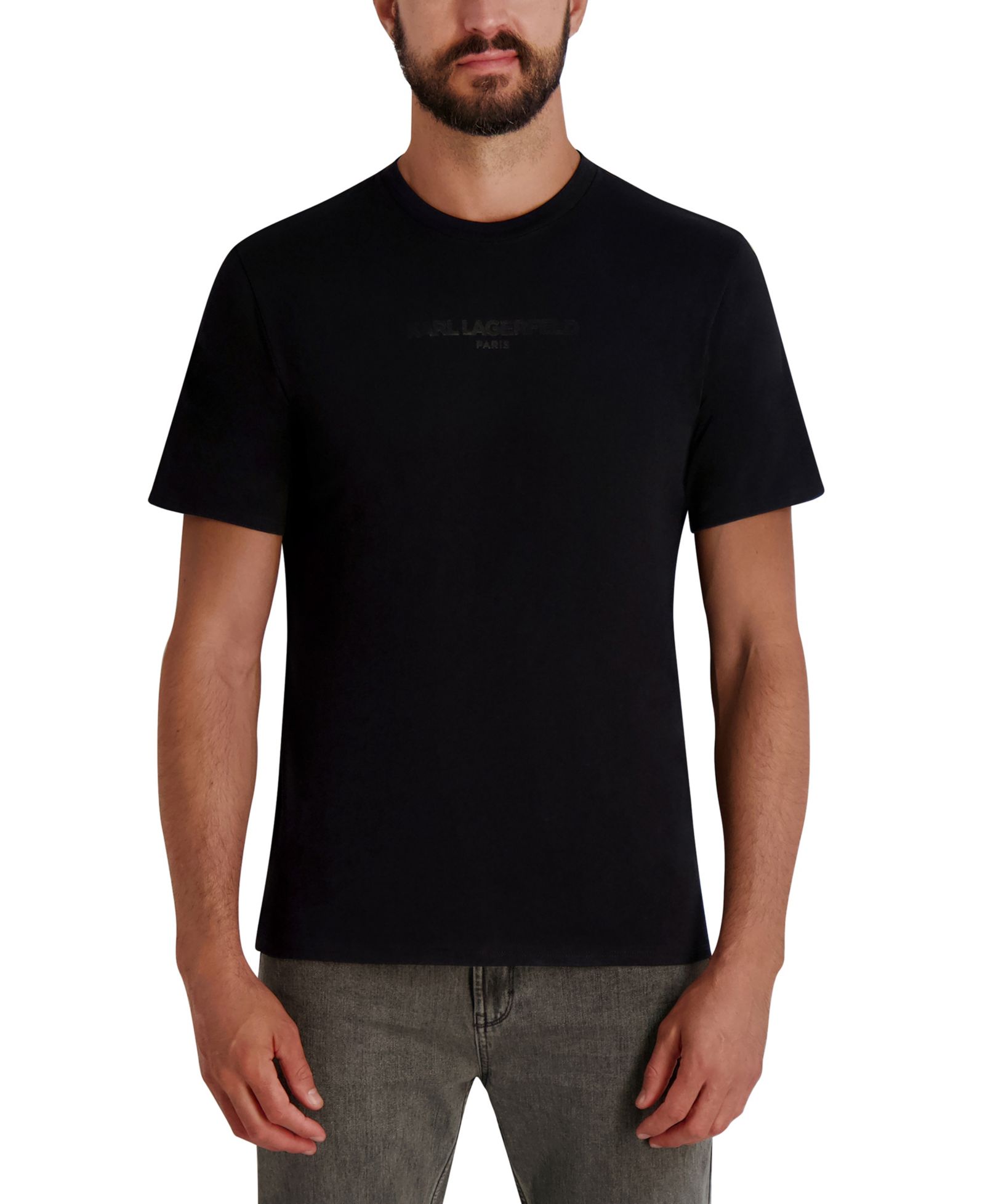 KARL LAGERFELD PARIS Men's Short Sleeve Crewneck Logo T-Shirt
