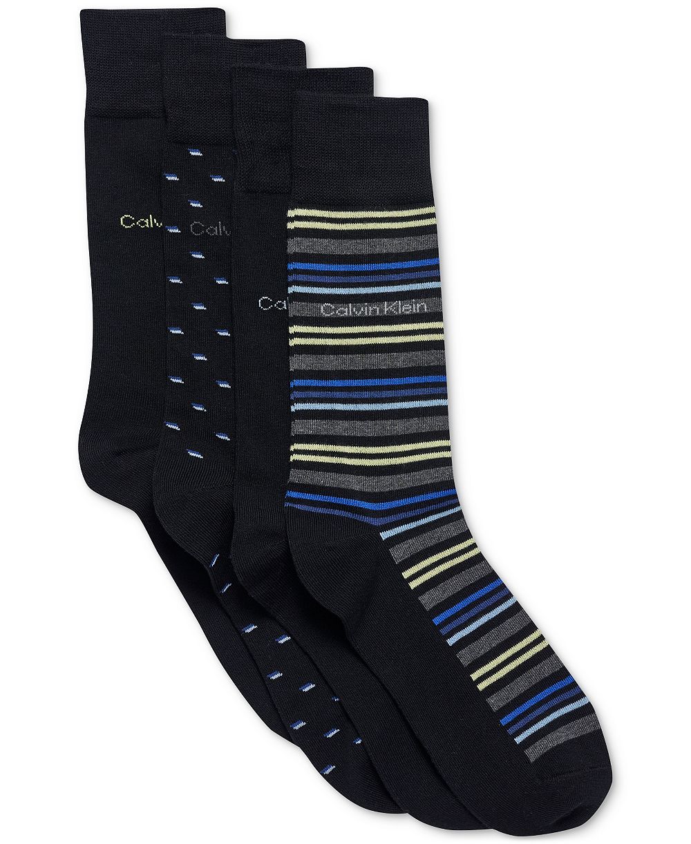 Calvin Klein Men's 4pk. Textured Logo Crew Socks