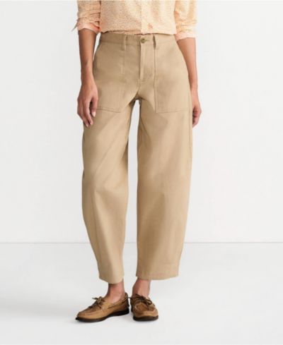 Женские брюки Lands' End Chino с высокой посадкой и широкими штанинами