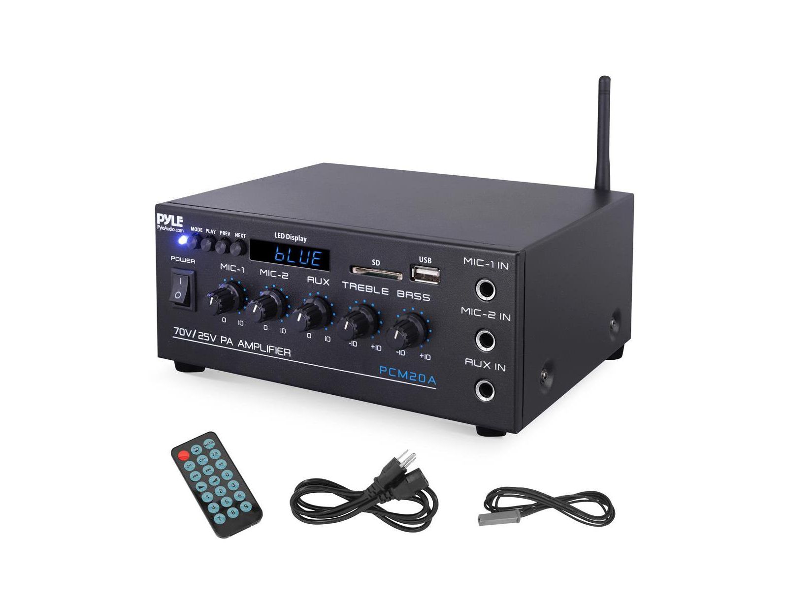 Pyle PCM20A 40W Bluetooth 25V/70V Power Amplifier