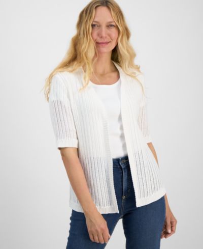 Style & Co Женский хлопковый кардиган с открытым передом