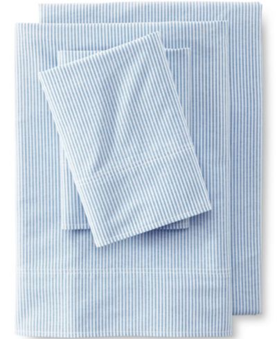 Lands' End Cotton Oxford Stripe Bed Sheet Set