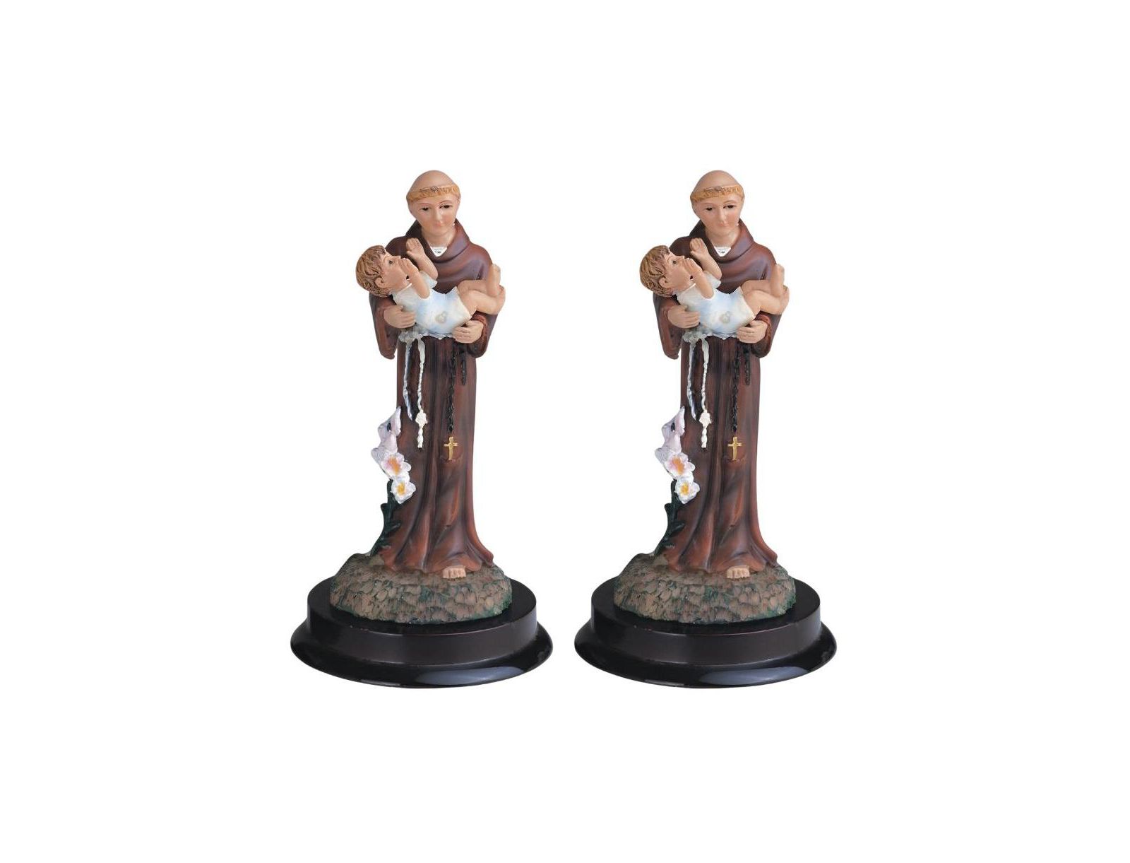 FC Design "2-PC Set" 5"H Saint Anthony Holding Child Jesus Statue Anthony of Padua Holy Figurine Statue Ornament Home Room Office Decor and Perfect Ideas for Housewarming, Holidays and Birthdays