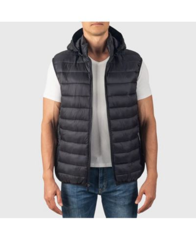 Alpine Swiss Gage Mens Hooded Puffer Vest Down Alternative Packable Vest Jacket