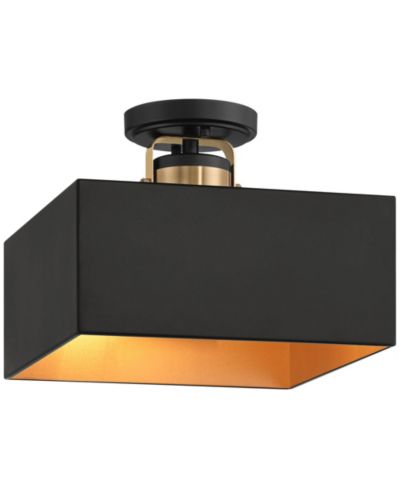 Possini Euro Design Artemis Semi Flush-Mount Ceiling Light with Modern 2-Light Metal Fixture for Kitchen or Foyer