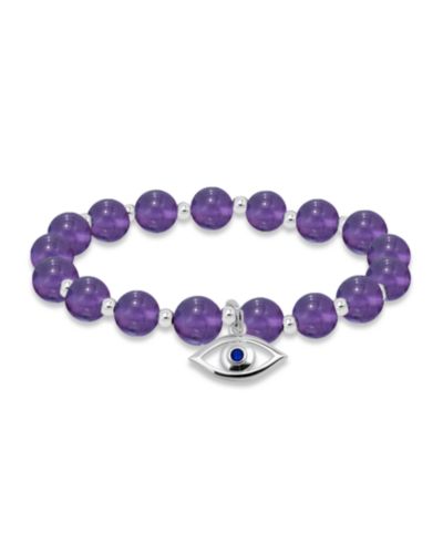 Серебряный браслет с бусинами и подвеской Evil Eye