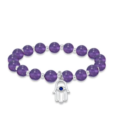 Браслет Macy's Silver-Plated Beaded Hamsa Hand Charm