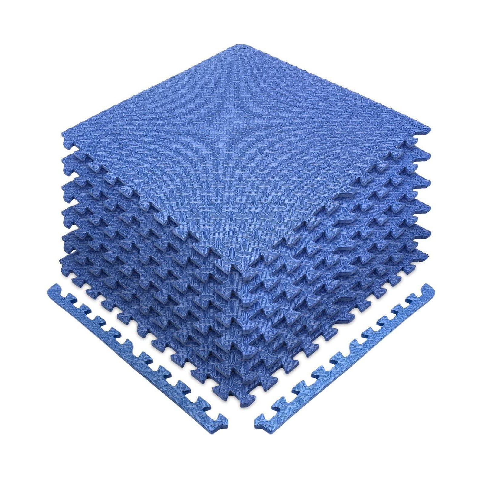 Sorbus 24 Sq Ft Blue EVA Foam Interlocking Exercise Mat, 6-Tile