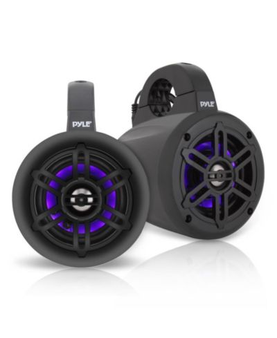Pyle морские башенные колонки с LED подсветкой, водонепроницаемые, 300W, черные, 4''