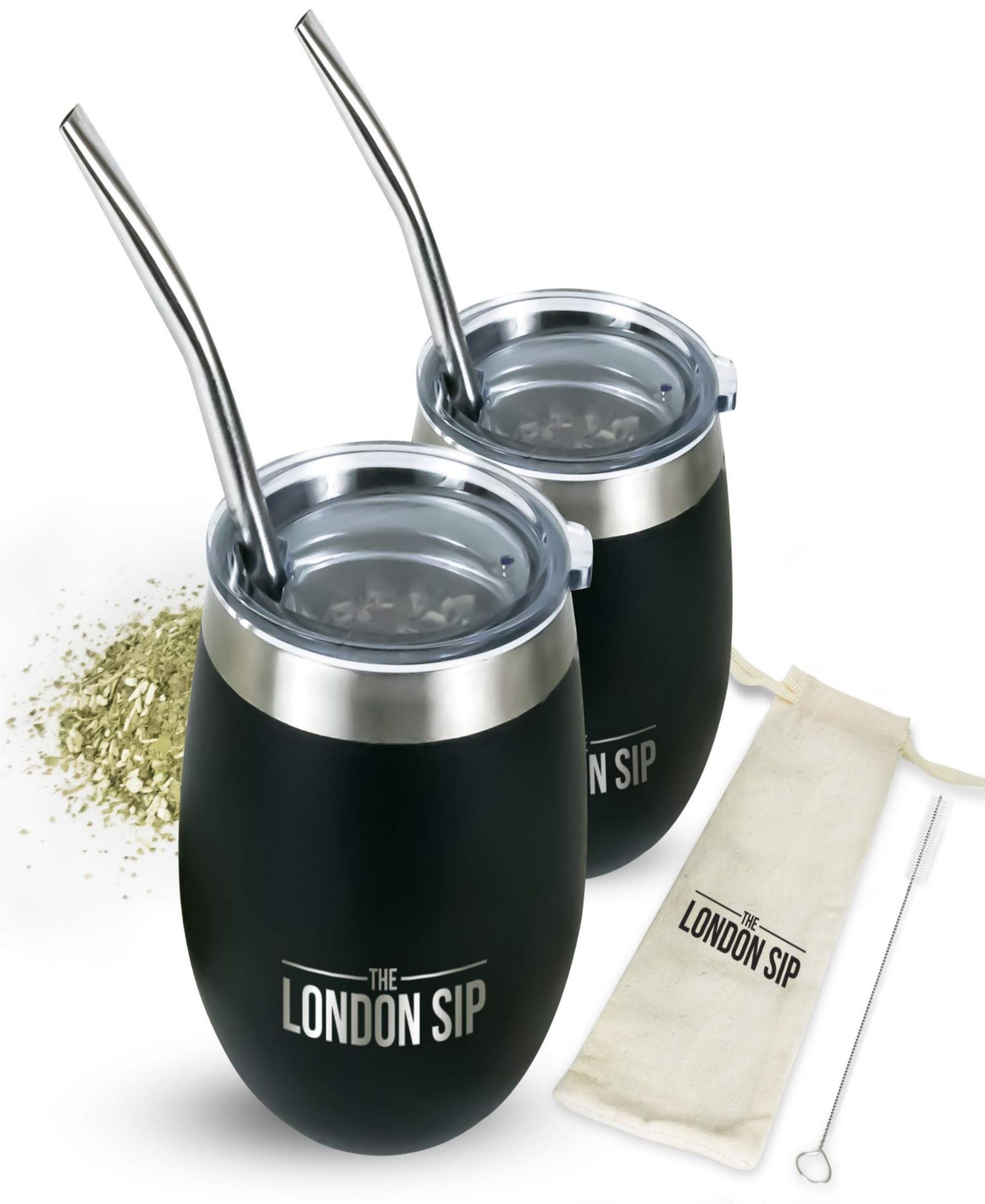 London Sip чашка для йерба мате 8 oz с трубочкой Bombilla