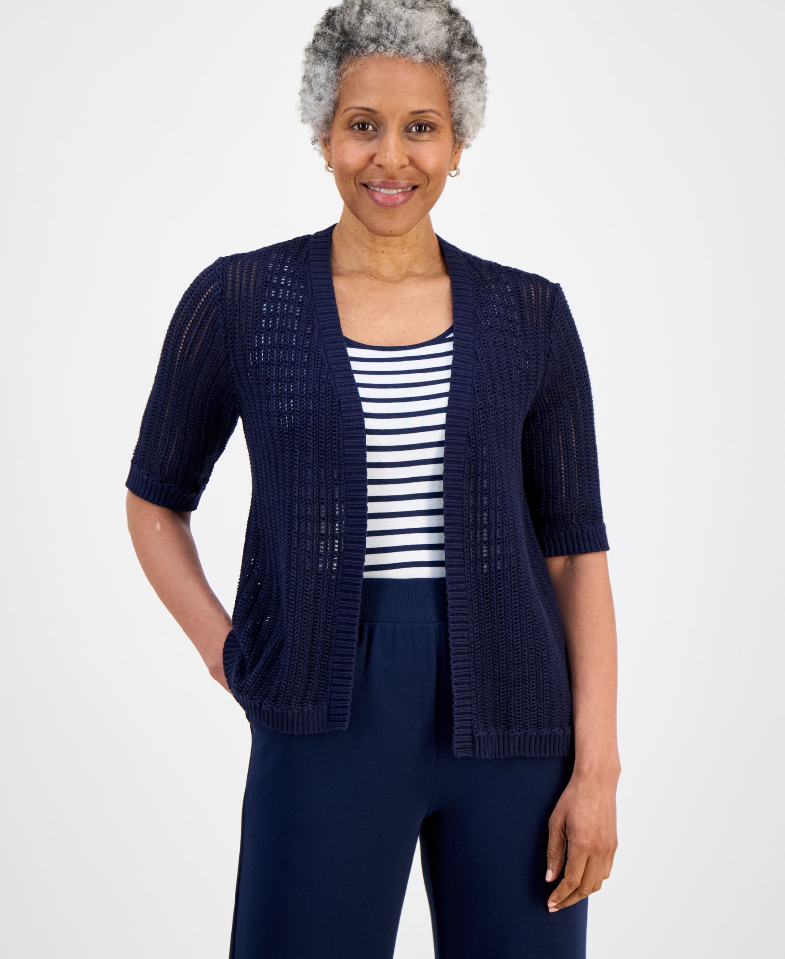 Style & Co Petite Summer Cotton Cardigan, Exclusively at Macy's