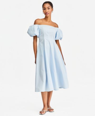 On 34th платье Женский, Off-The-Shoulder Puff-Sleeve Midi