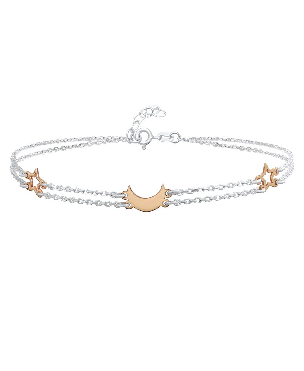 Bling Jewelry браслет-анклет Celestial Moon and Stars из серебра.925