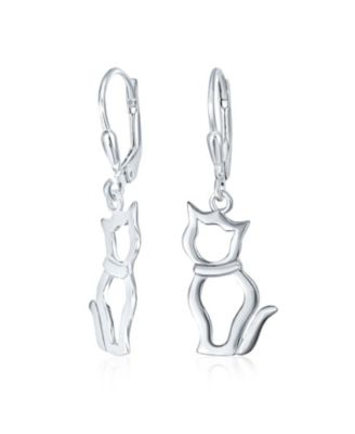 Серьги Bling Jewelry Best Friend Animal Lover Dangle Sterling Cat Design