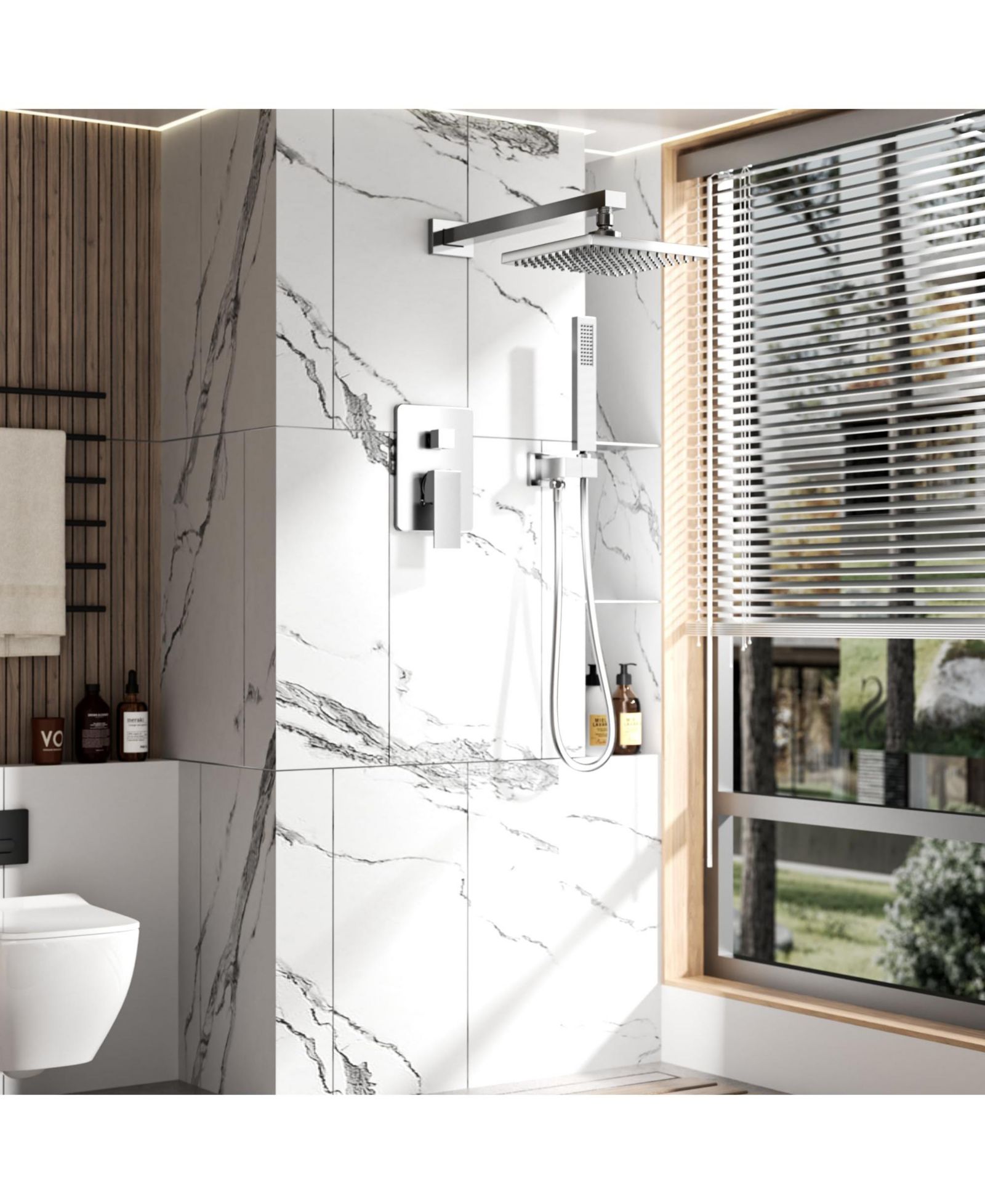 Настенный душевой комплект LOVMOR Luxury Rain Mixer (с клапаном)