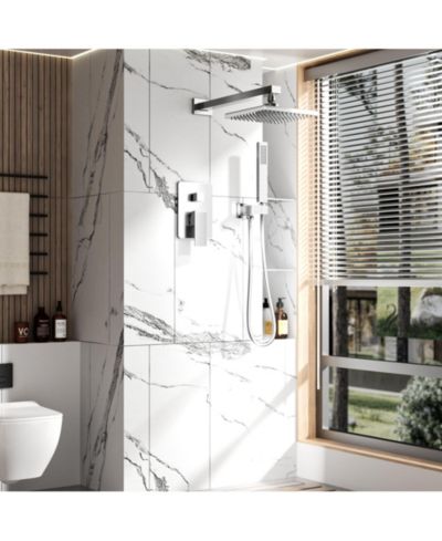 LOVMOR Wall Mounted Hand Held Shower Bathroom Luxury Rain Mixer Shower System Set(Valve Included)