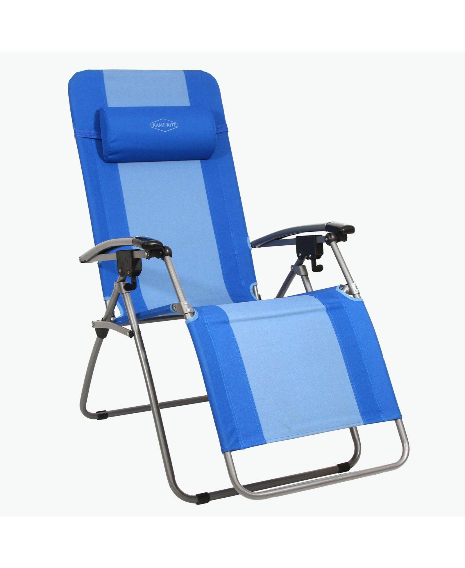 Складное кресло Kamp-Rite Outdoor Zero Gravity с подушкой-подголовником, синее