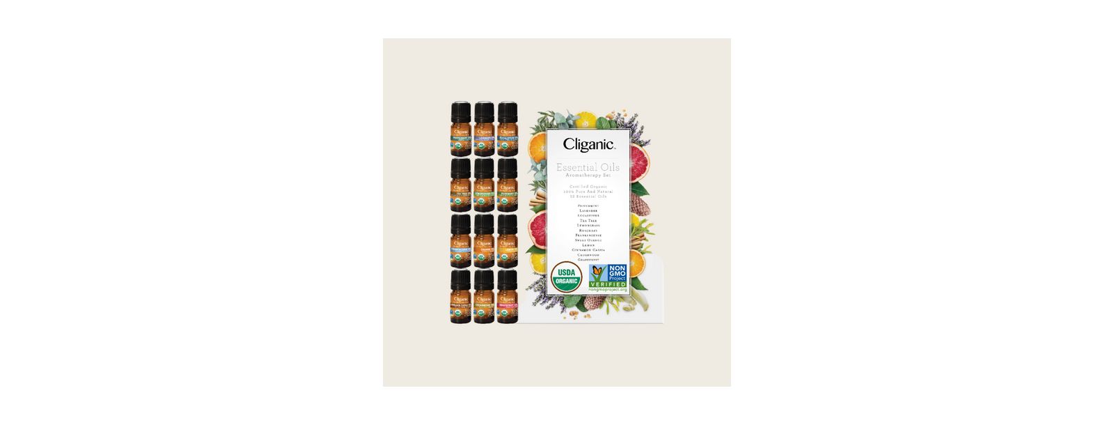 Organic Aromatherapy Set (Top 12 Essential Oils) - 5 ml