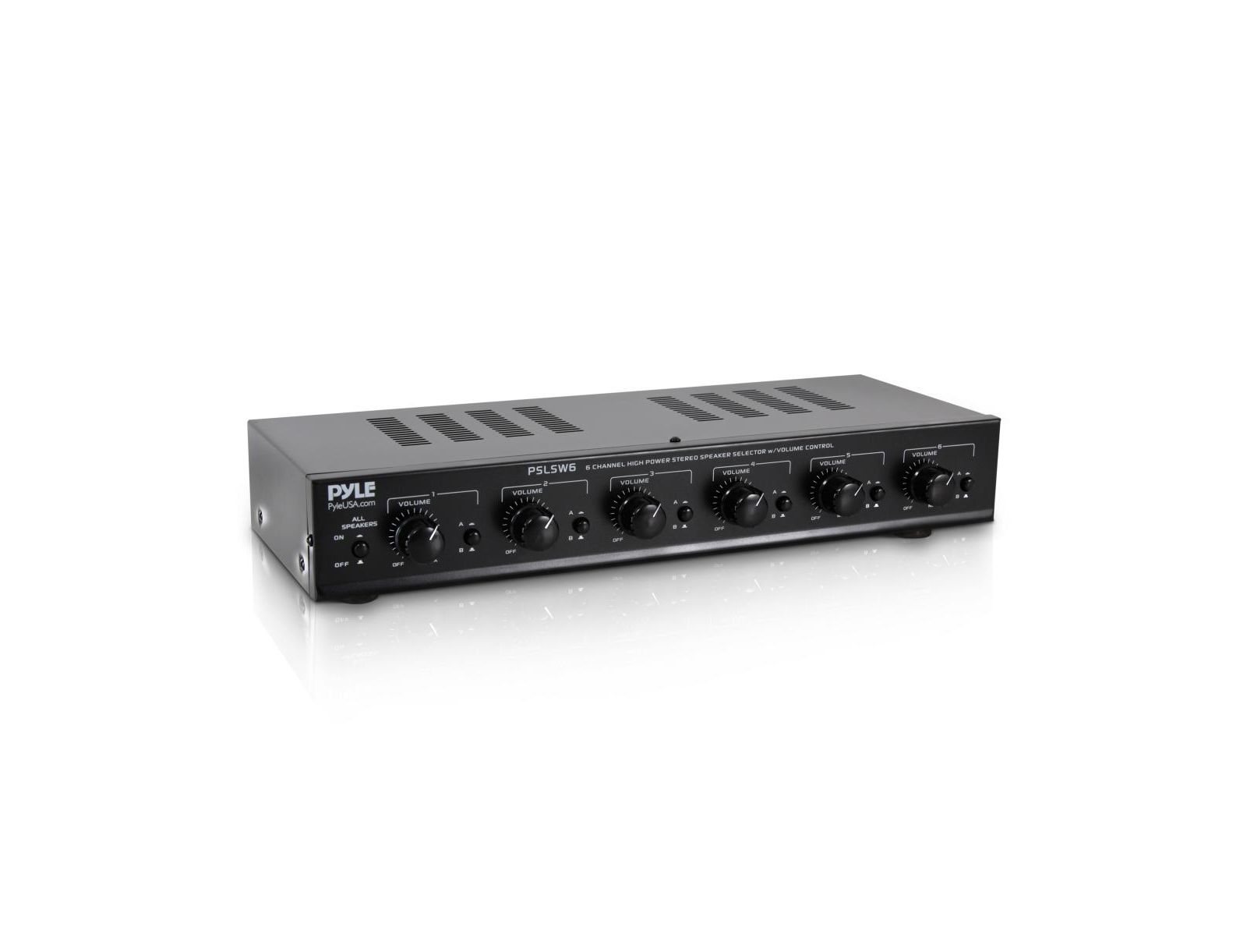 Pyle 6-Channel Multi-Zone Speaker Selector System with Independent Volume Control
