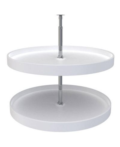 Rev-A-Shelf 28'' Lazy Susan Full-Circle Polymer 2-Shelf, White, 6012-28-11-52