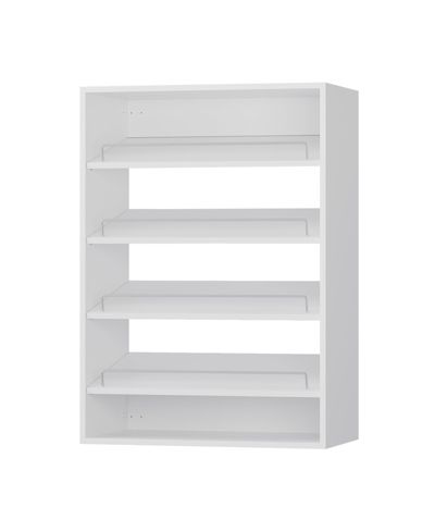 Lovmor Modular Storage Angled Shelves, Wood Closet Organizer Adjustable, Stacking, Shoe Shelf Unit with 4 Shelves
