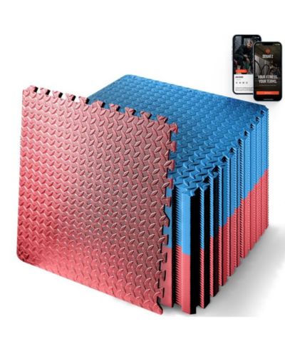 SQUATZ коврик для фитнеса из 50 пазлов, плитка из EVA пены, Red/Blue