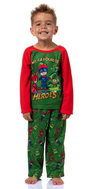 PJ Masks Toddler Boys Gekko Catboy Owlette My Favorite Christmas Heroes Pajama Set