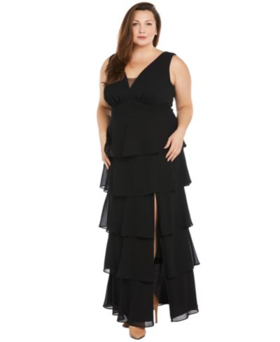 Женское платье R & M Richards Plus Size Tiered High-Slit Sleeveless