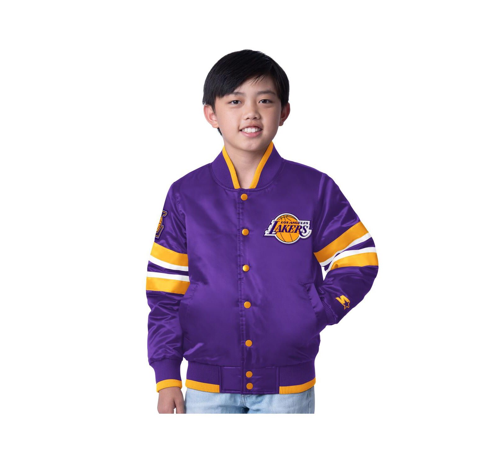 Starter куртка Varsity Scout для мальчиков и девочек Purple Los Angeles Lakers Full-Snap