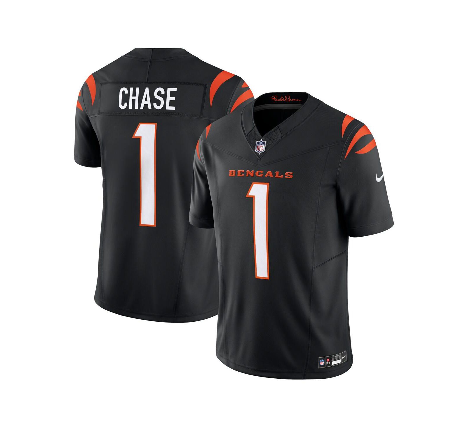 Nike Мужская джерси Ja'Marr Chase Black Cincinnati Bengals Vapor F.U.S.E. Limited