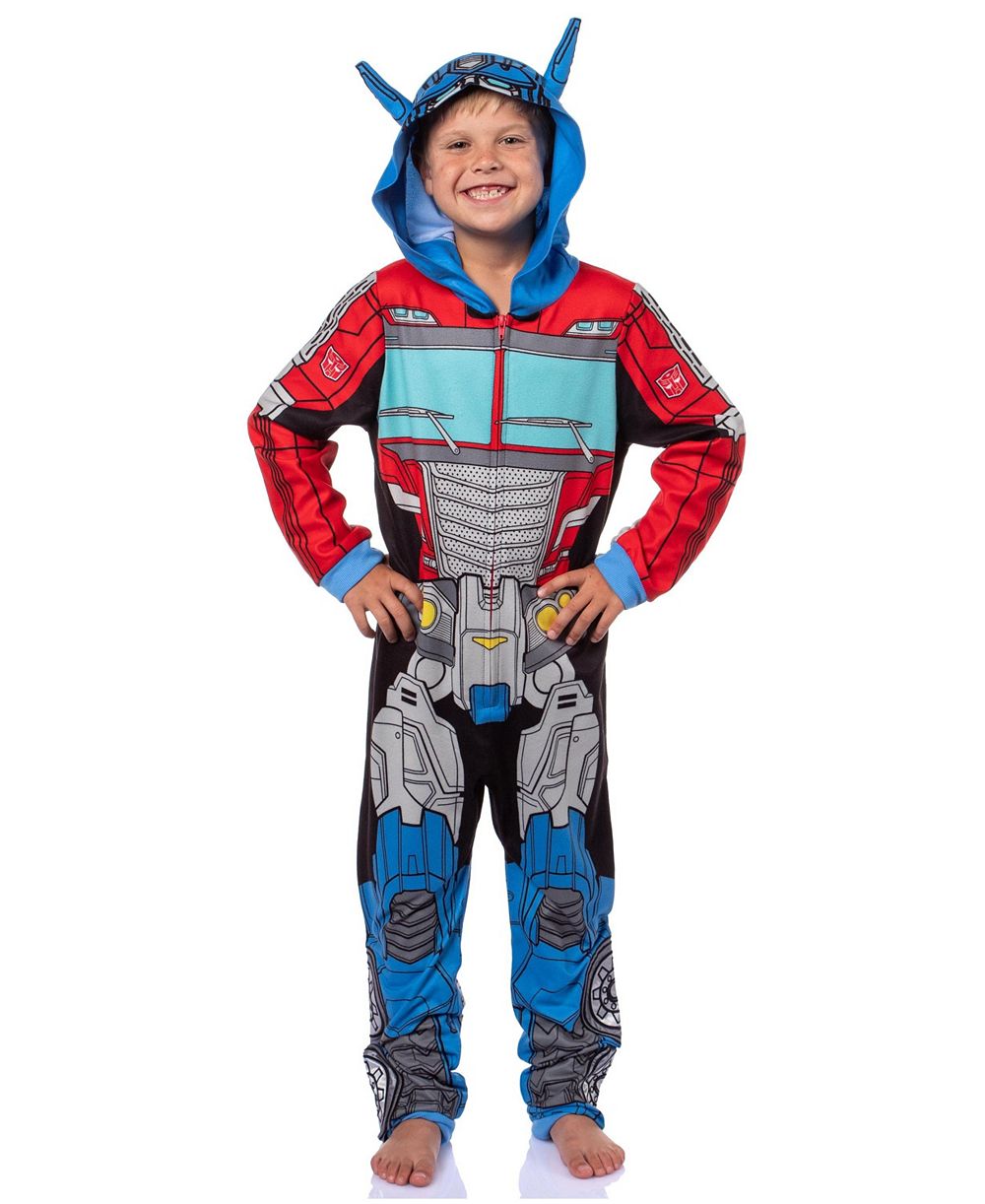 Transformers Boys' (4-20) Union Suit One Piece Hooded Pajama