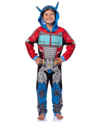 Transformers Boys' (4-20) Union Suit One Piece Hooded Pajama