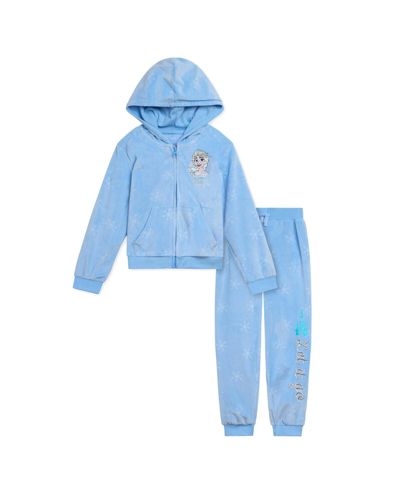 Frozen Toddler Girls Queen Elsa 2-Piece Velour Hoodie and Pants Set