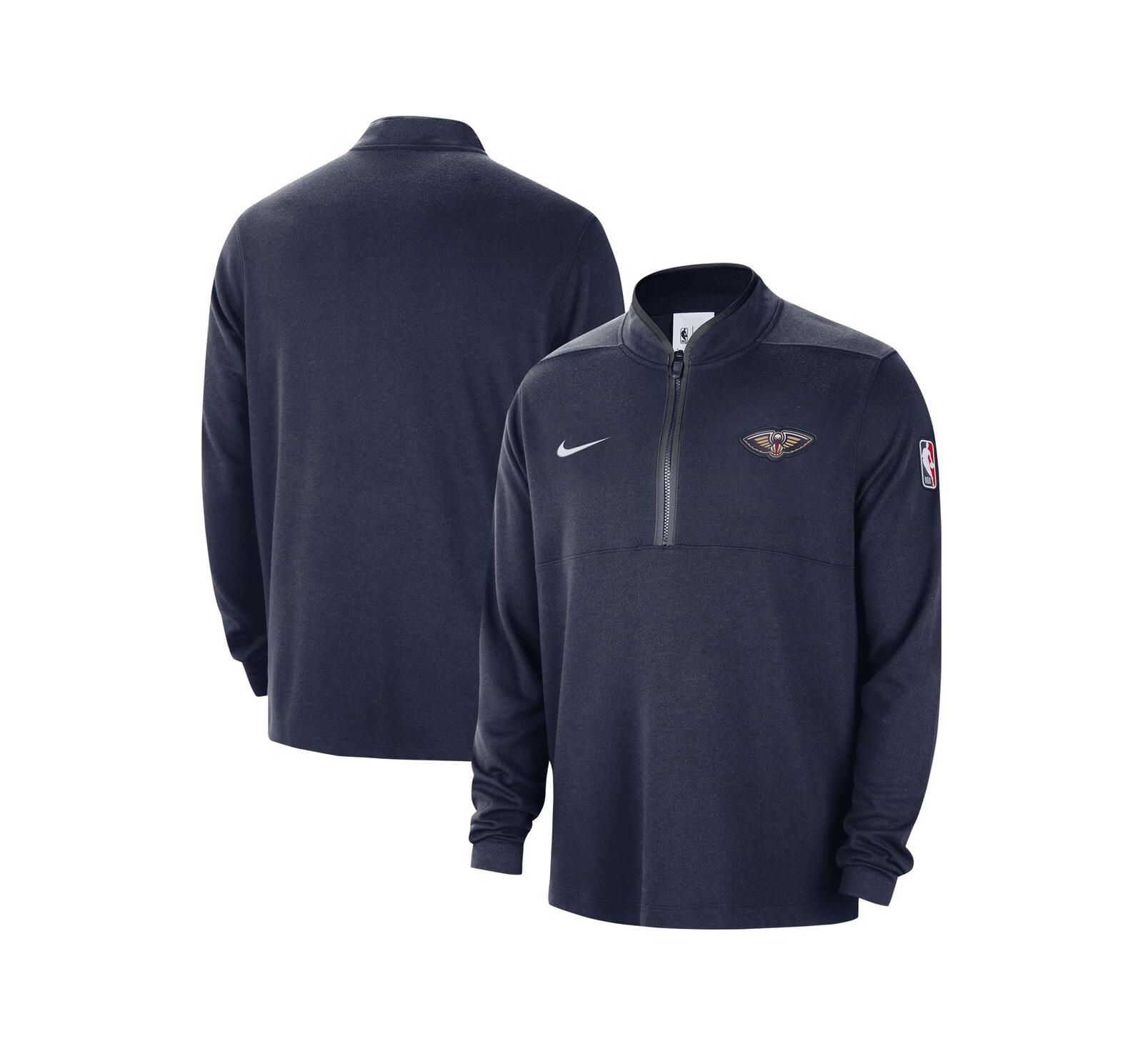 Мужская джерси Nike Navy New Orleans Pelicans 2024/25 Courtside Performance Half-Zip Top