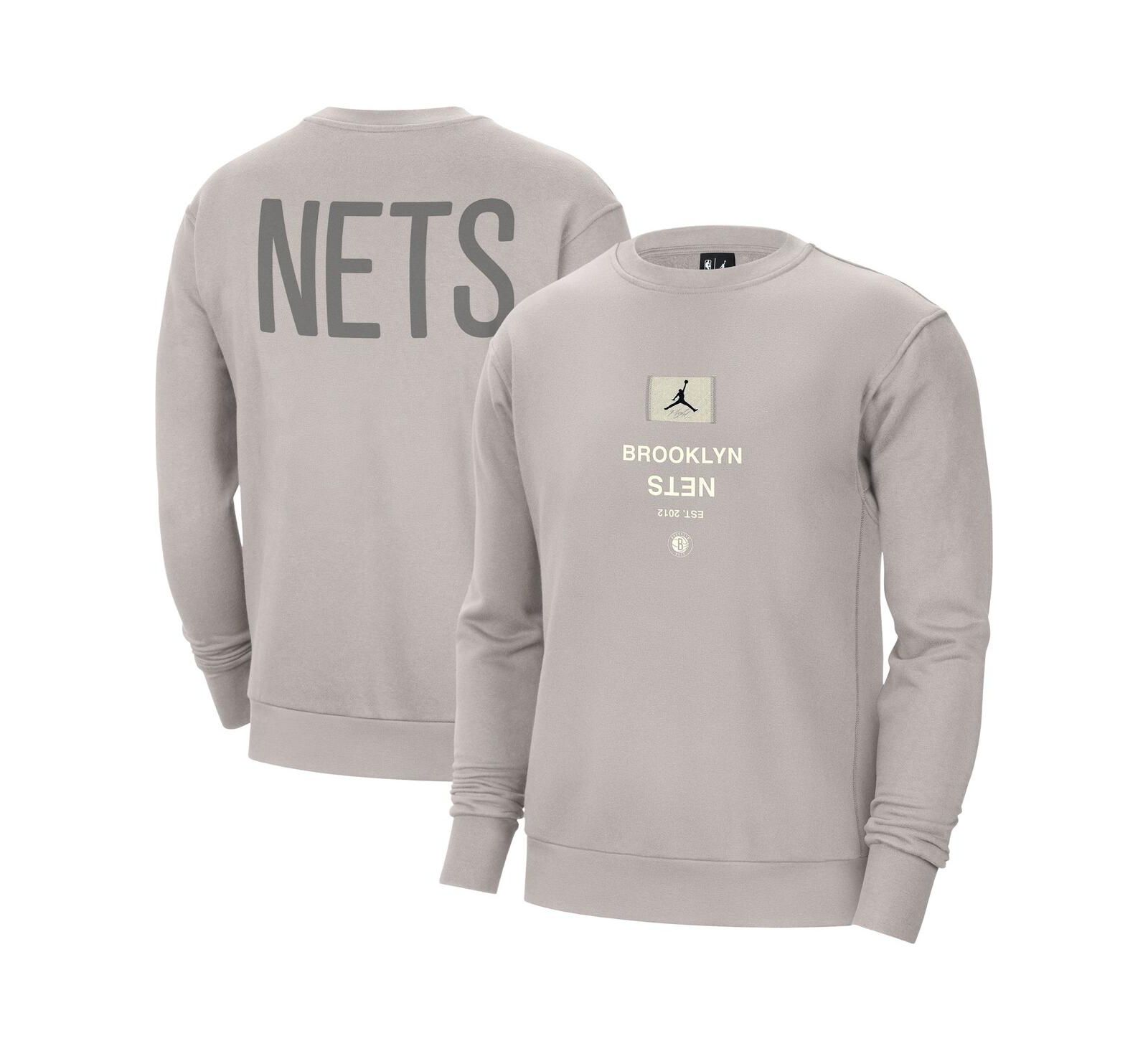 Jordan Мужское худи pullover Stone Brooklyn Nets Courtside Statement Edition