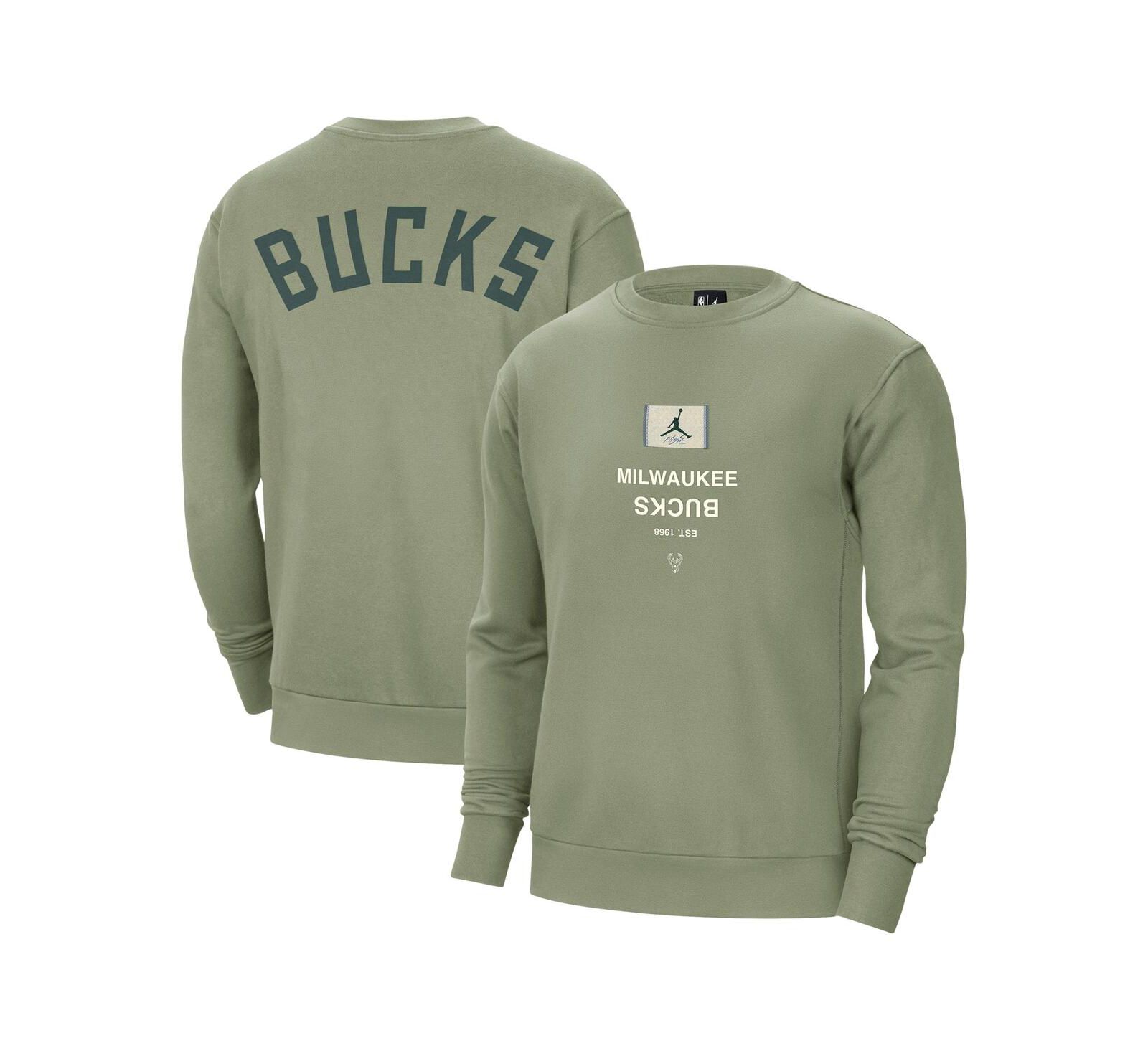 Мужское свитшот Jordan Milwaukee Bucks Courtside Statement Edition с тяжелым трикотажем