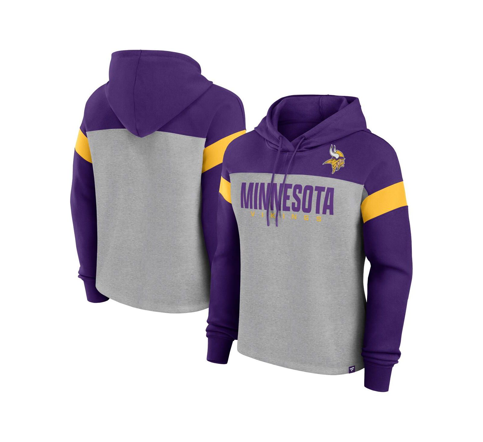 Fanatics Женский свитшот Minnesota Vikings Bold Play Call в цвете Heather Gray/Purple